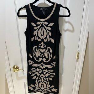 INC International Concepts Black Dress with Cream Design